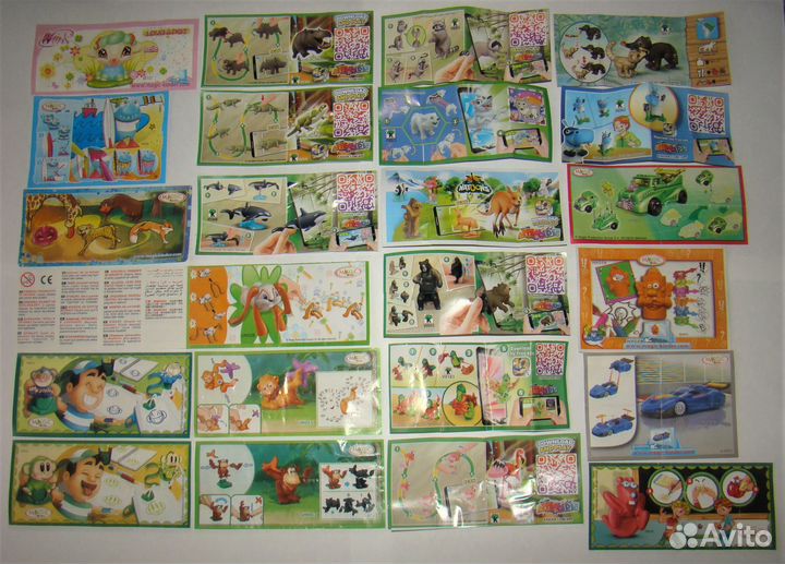 Вкладыши от киндер, ландрин, магнитики, наклейки