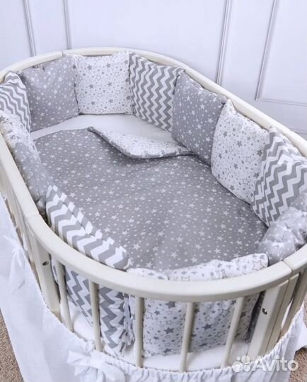 Новые бортики с одеялом в кроватку
