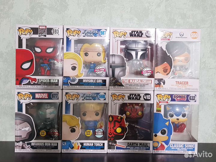 Funko Pop Star wars, marvel, sonic