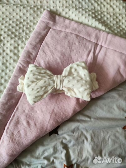 Одеяло на выписку с бантом, демисизонное