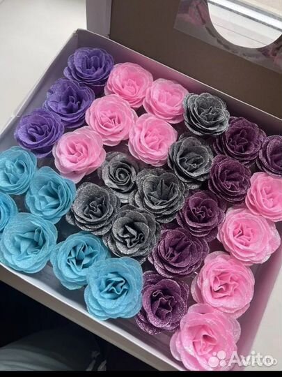 Мыльные розы блеск декоративные блестящие