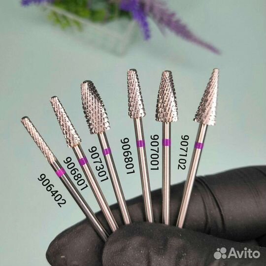 Фреза для ногтей с фиолетовой насечкой