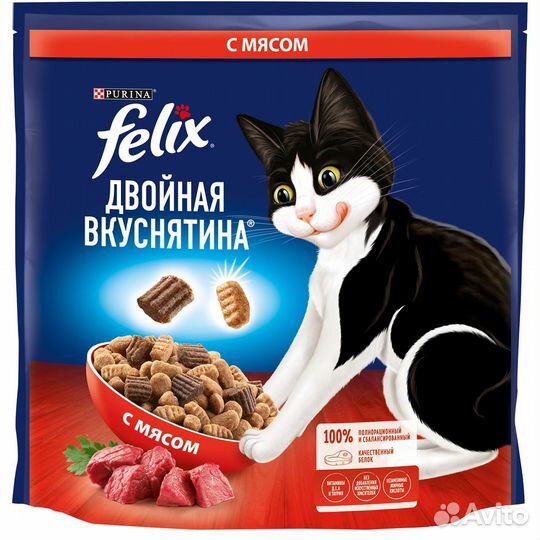 Корм Felix двойная вкуснятина для взрослых кошек