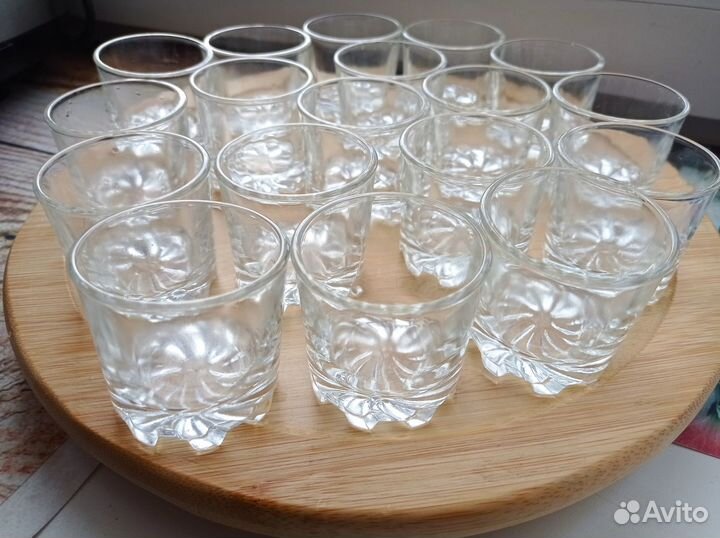Графин и стопки СССР, Гусь Хрустальный. 18 стопок