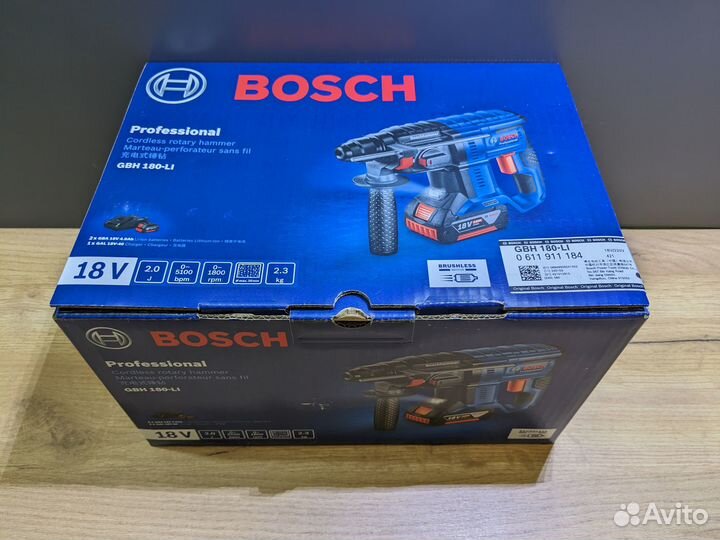 Перфоратор Bosch GBH 180-LI 2АКБ 4.0Ah