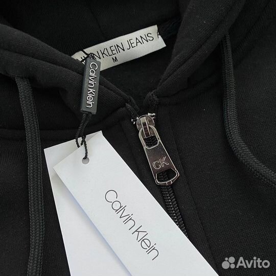 Зип худи calvin klein с начесом черное