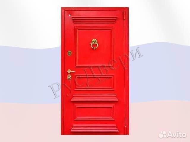 Красная металлическая входная дверь термо