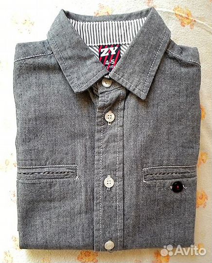Рубашка серая ZY с длинными рукавами на 4-6 лет