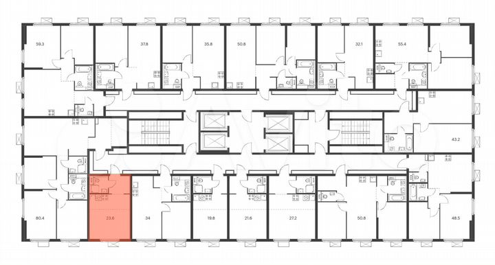 Квартира-студия, 23,5 м², 32/33 эт.