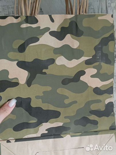 Подарочные пакеты с ручками камуфляж