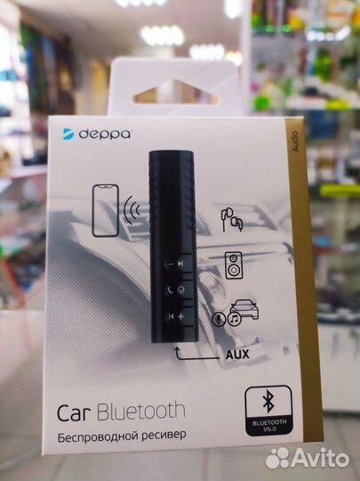 Bluetooth аудио-ресивер (AUX) Deppa, 90 mAh, чёрны