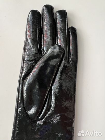 Длинные Перчатки натуральная лаковая кожа 7-7,5