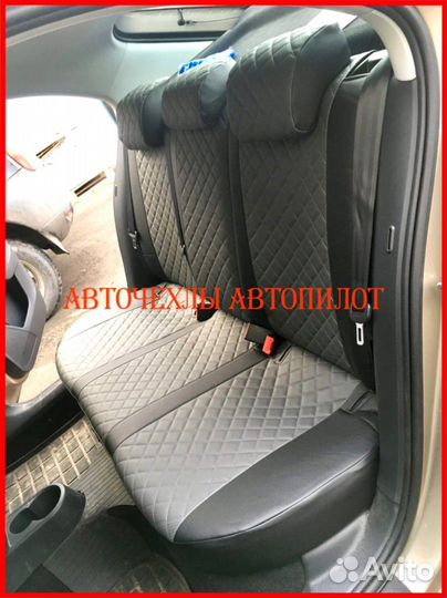 Чехлы Автопилот Skoda Rapid 2 из экокожи Ромб