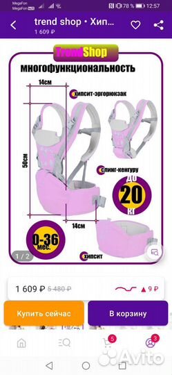 Эргорюкзак хипсит