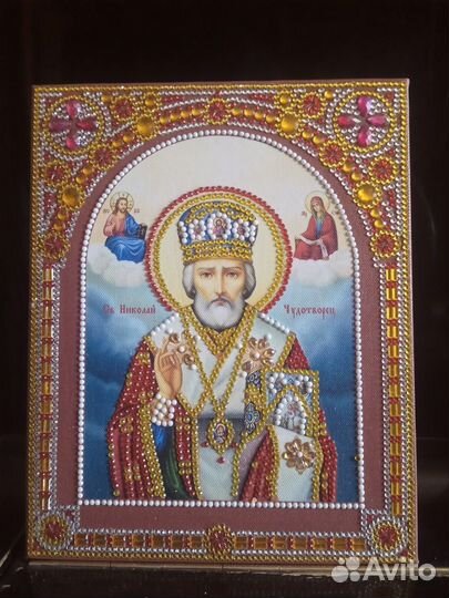 Готовая алмазная мозаика икона 20X25