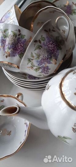 Чайный сервиз Сирень Дулёво 1956 год