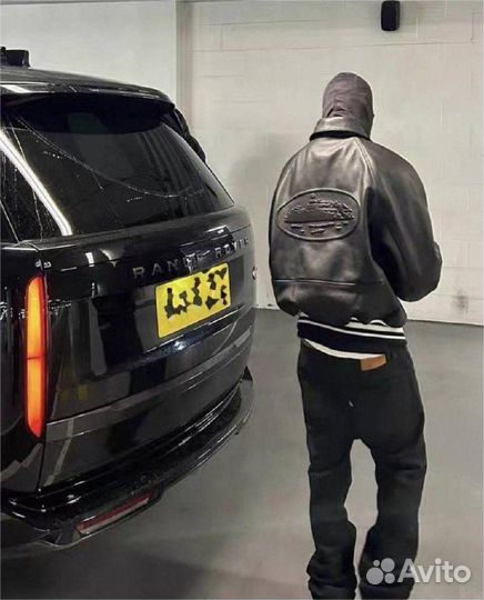 Бомбер Corteiz Кожаный Черный