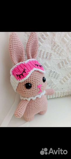 Зайка, Игрушки ручной работы, вязаный, крючком