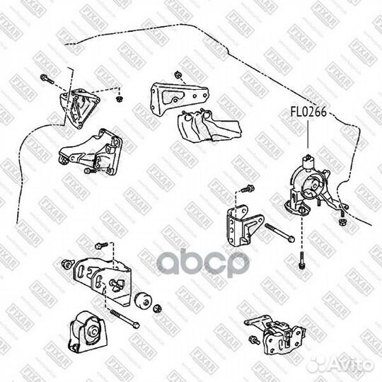 Опора двигателя задняя прав FL0266 fixar