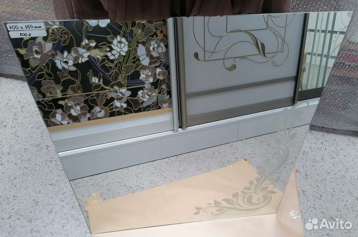 Зеркало с пескоструйным рисунком