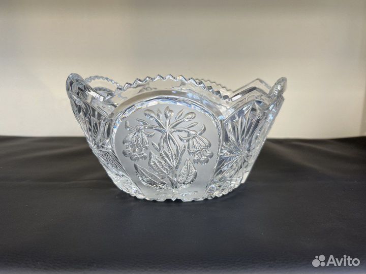 Салатник хрустальный Колокольчики 23,5 х 17,5 х 11