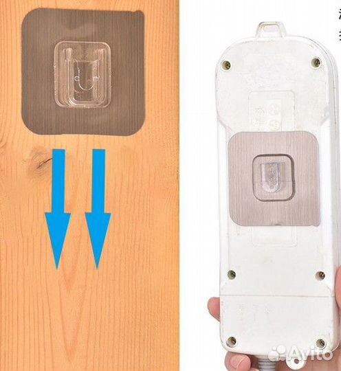 Крючки настенные самоклеющиеся двухсторонние прозр