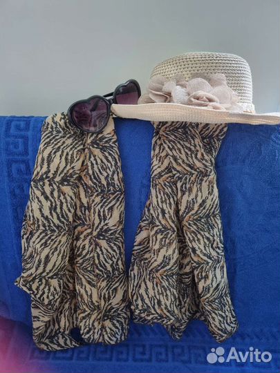 Леопардовое парео, платок, очки