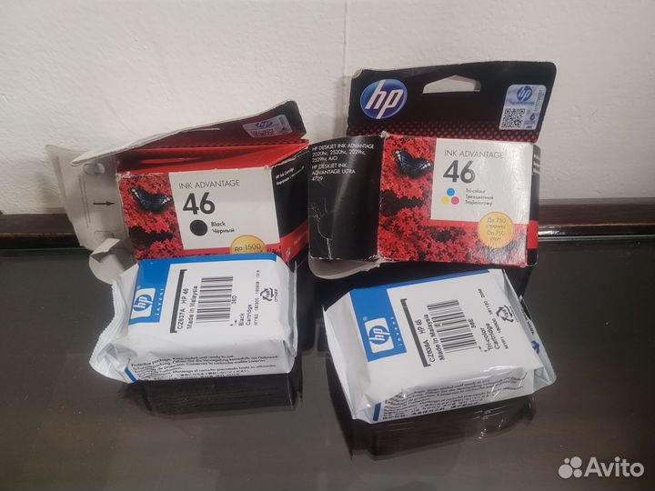 Картриджи HP 46 черный и цветной