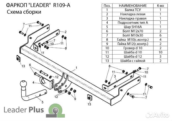 Фаркоп renault symbol (седан) 2008