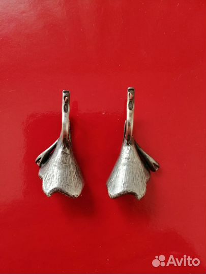Серебряные винтажные серьги