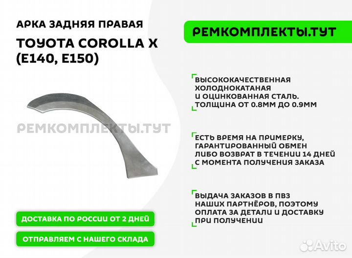 Арка задняя Toyota Corolla 10 E140, E150 правая