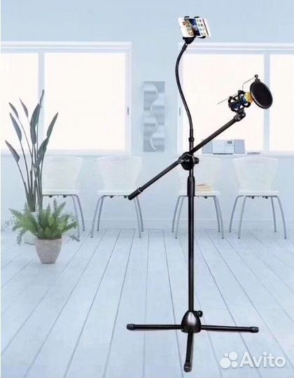Стойка для микрофона с поп фильтром 170см и держат
