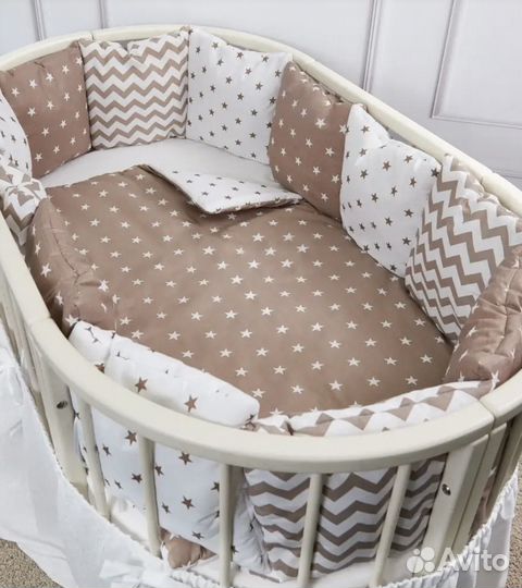 Бортики в детскую кроватку с одеялком