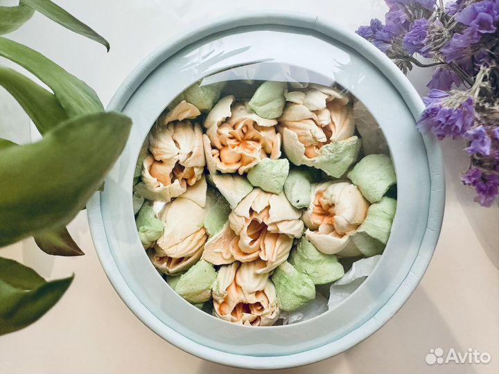 Цветы из зефира и шоколад