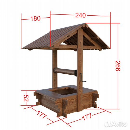 Домик для колодца / деревянный колодец