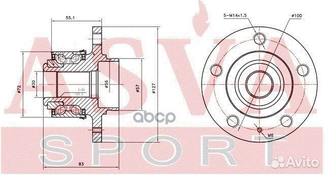 Ступица передняя vwwh6RF asva