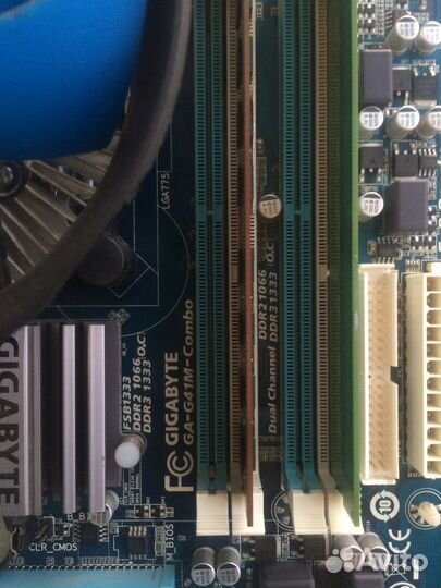 Сборка мат. плата+процессор+озу