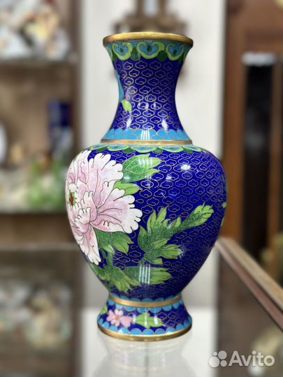Ваза Клуазоне перегородчатая эмаль 21см