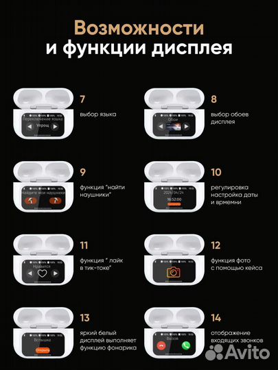 Airpods pro 2 premium 2024 с дисплеем+ чехол