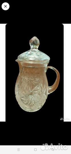 Хрустальный кувшин с крышкой. СССР