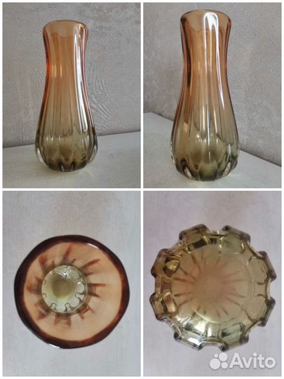 Ваза цветное стекло СССР, Чехия