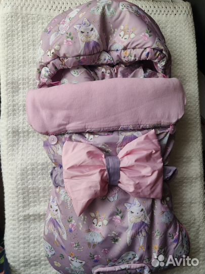 Конверт комбинезон на выписку девочки демисез зима