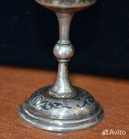 Серебряная рюмка. - 875 пр. кубачи. вес 50.7 гр