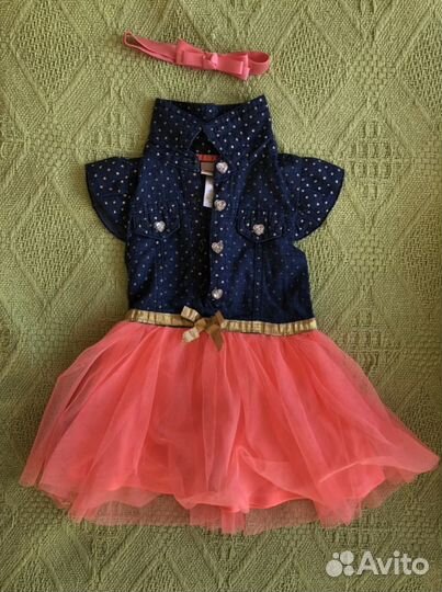 Боди, платье для девочки 6-12 мес