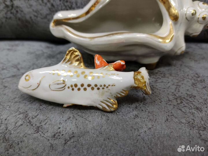 Ракушка с рыбкой Дулево 1967