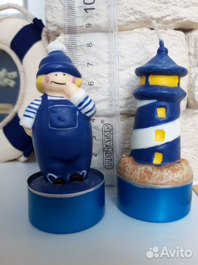 Декоративные свечи в морском стиле 2 шт