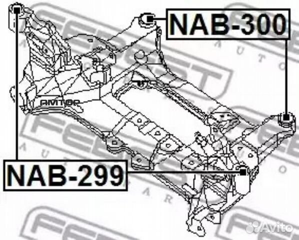 Febest NAB300 NAB-300 febest сайлентблок подрамник