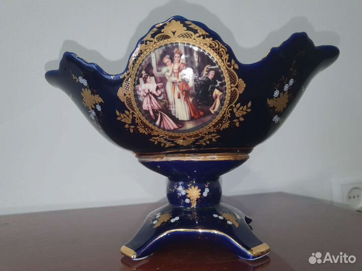 Конфетница, кобальт, позолота