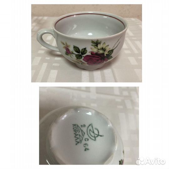 Посуда СССР. Чашки, стаканы, селёдочница, ваза для