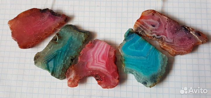 Набор подвески бусины, срез агата